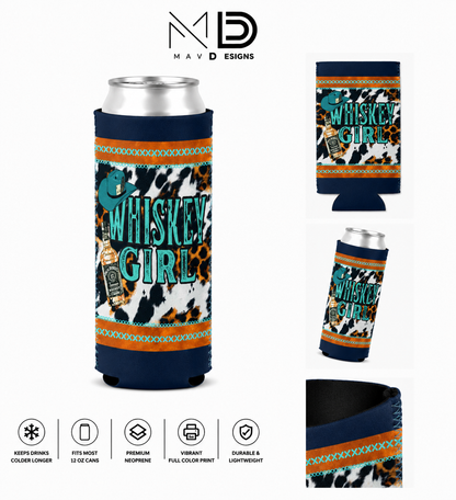 Whiskey Girl | 12 oz Tall Skinny Can Koozie