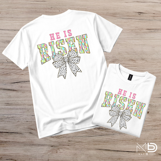 He Is Risen Bow Tee