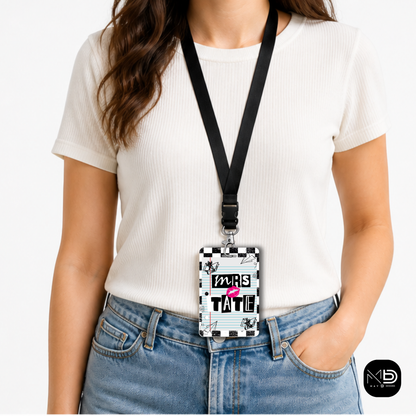 Personalized Teacher ID Badge Holder - Checkered Mean Girls Teacher