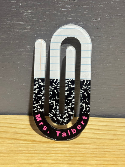 Jumbo Teacher Paperclip – Personalized