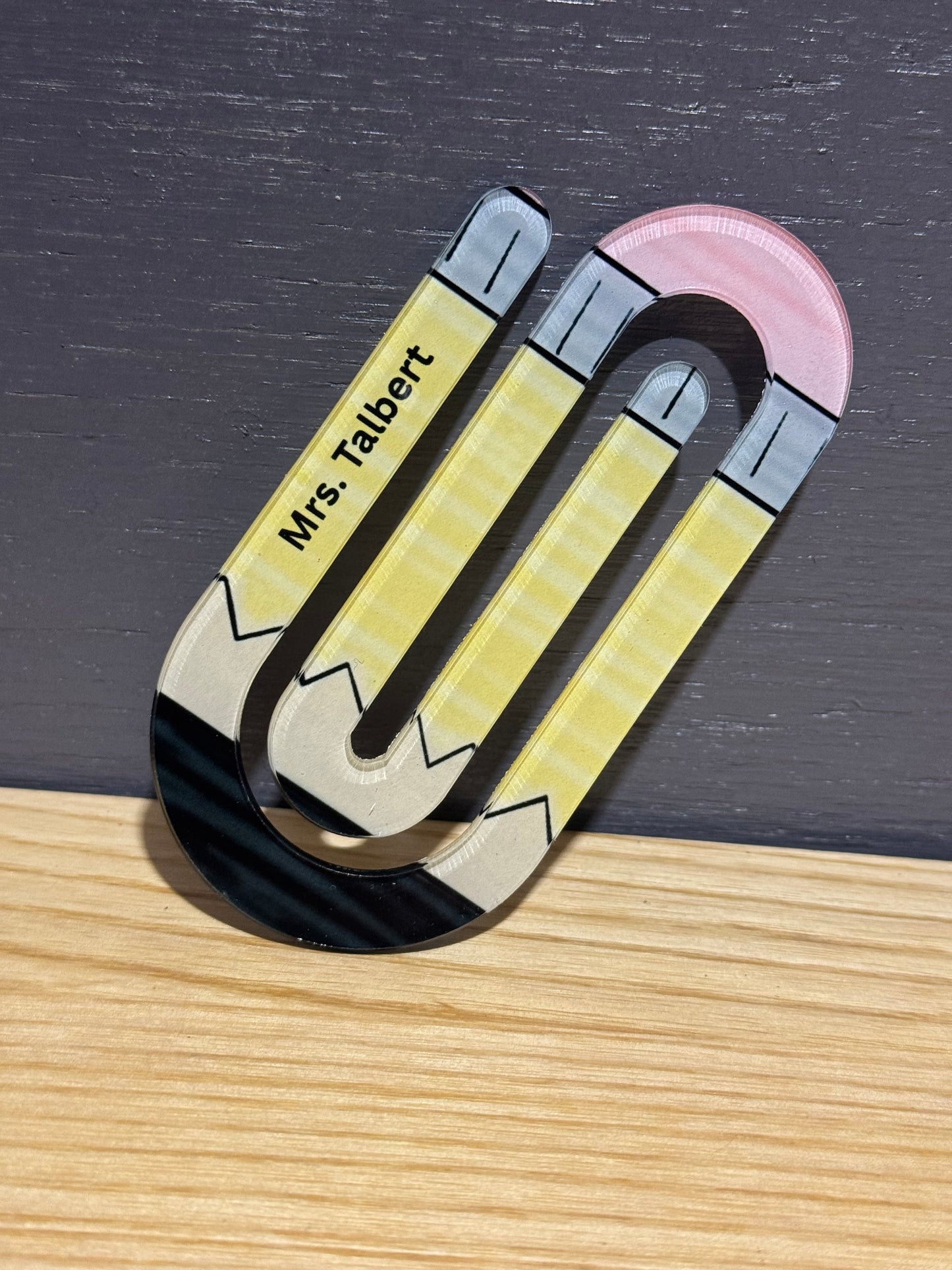 Personalized Jumbo Paperclip - Doodle Pencil