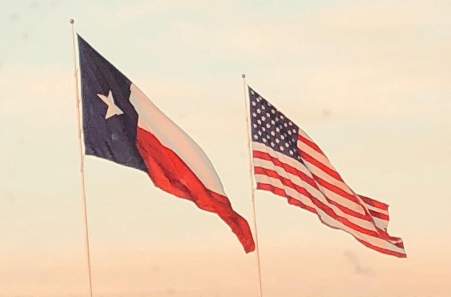 Texas & American Flag Wall Art – Metal Print or Canvas – Patriotic Western Decor – USA Flag Artwork – Multiple Sizes