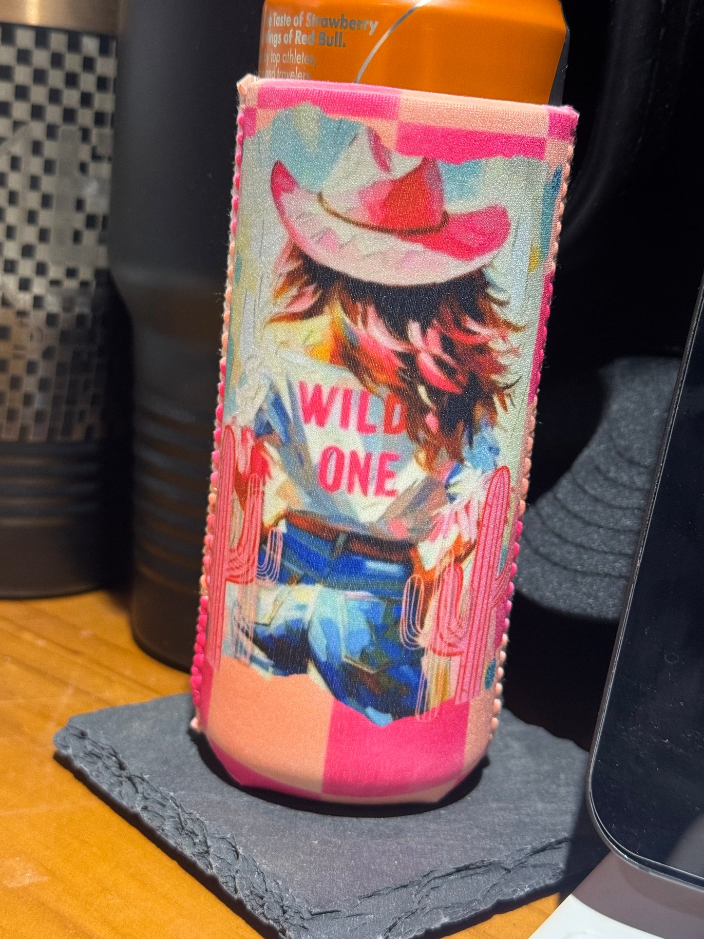 Wild One | 12 oz Tall Skinny Can Koozie