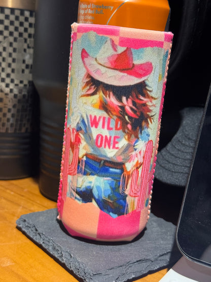 Wild One | 12 oz Tall Skinny Can Koozie