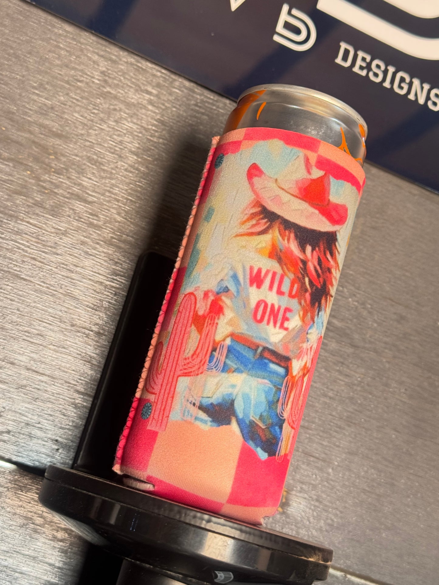 Wild One | 12 oz Tall Skinny Can Koozie
