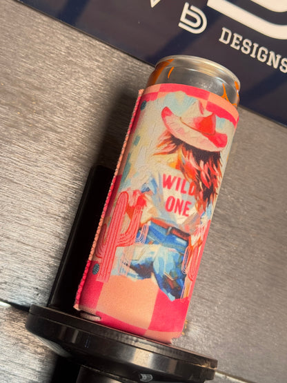 Wild One | 12 oz Tall Skinny Can Koozie