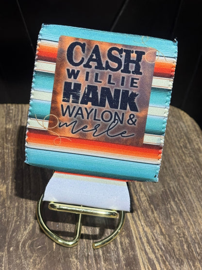 Cash Willie Hank Waylon Merle | 12 oz Can Koozie