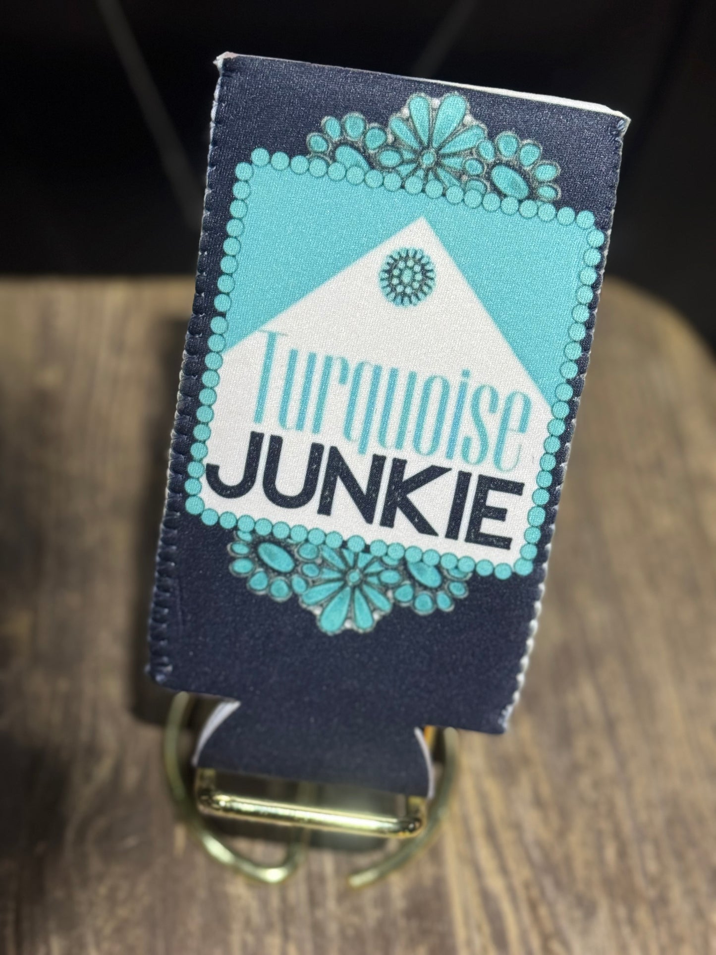 Turquoise Junkie | 12 oz Tall Skinny Can Koozie