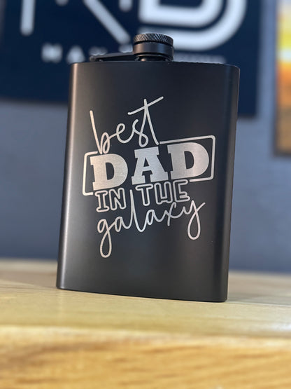 Engraved Flask – Best Dad In The Galaxy
