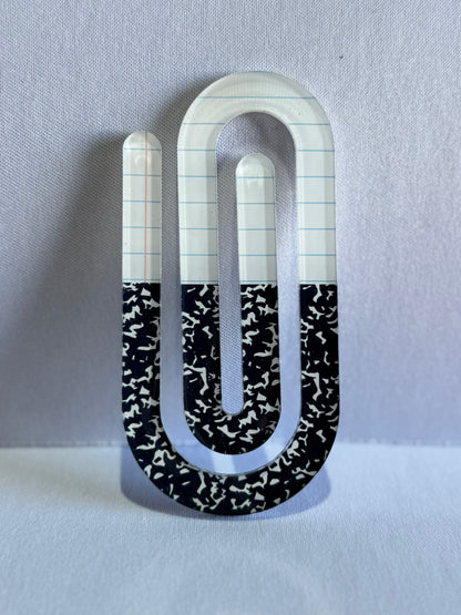 Personalized Jumbo Paperclip - Composition Book Paper