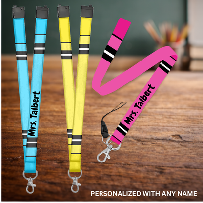 Crayon - School Themed Lanyard – Personalized Lanyard