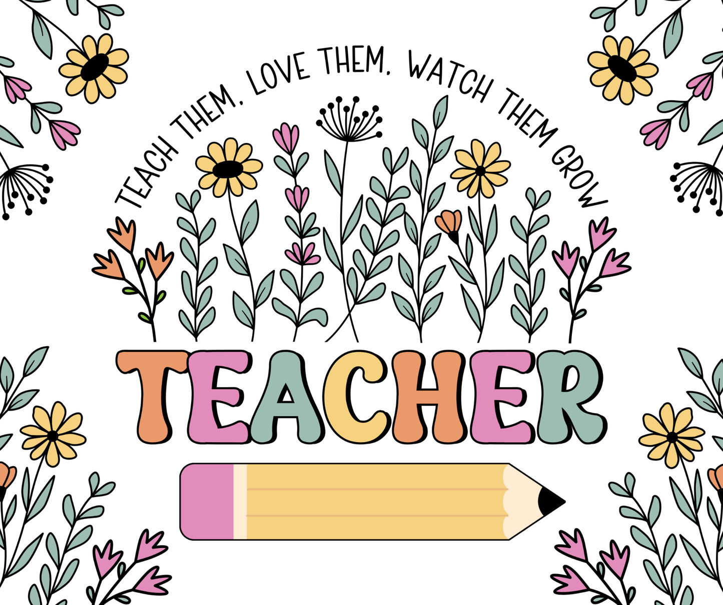 Personalized Teacher Mouse Pad - Teacher Floral