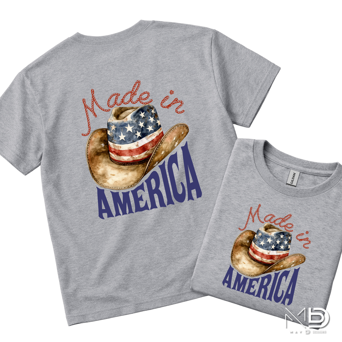 Made In America Cowboy Hat Shirt | Patriotic Western Graphic Tee | USA Country Pride T-Shirt