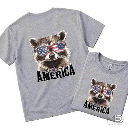 Gulf of America Raccoon Shirt | Patriotic Raccoon Graphic Tee | Funny Fourth of July USA T-Shirt