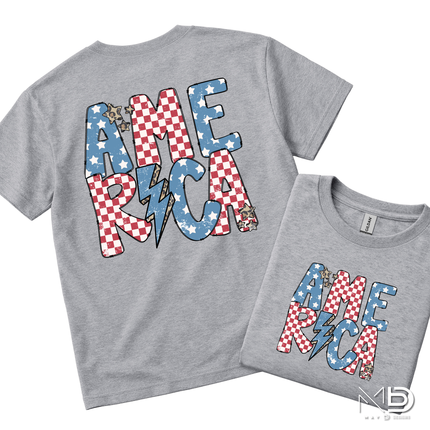 America Lightning Bolt Patriotic Shirt | Retro Fourth of July Graphic Tee