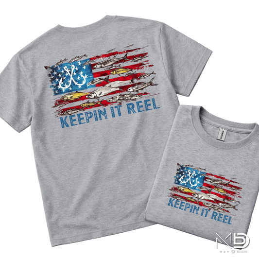 Keepin’ It Reel Patriotic Fishing Shirt | American Flag Angler Tee