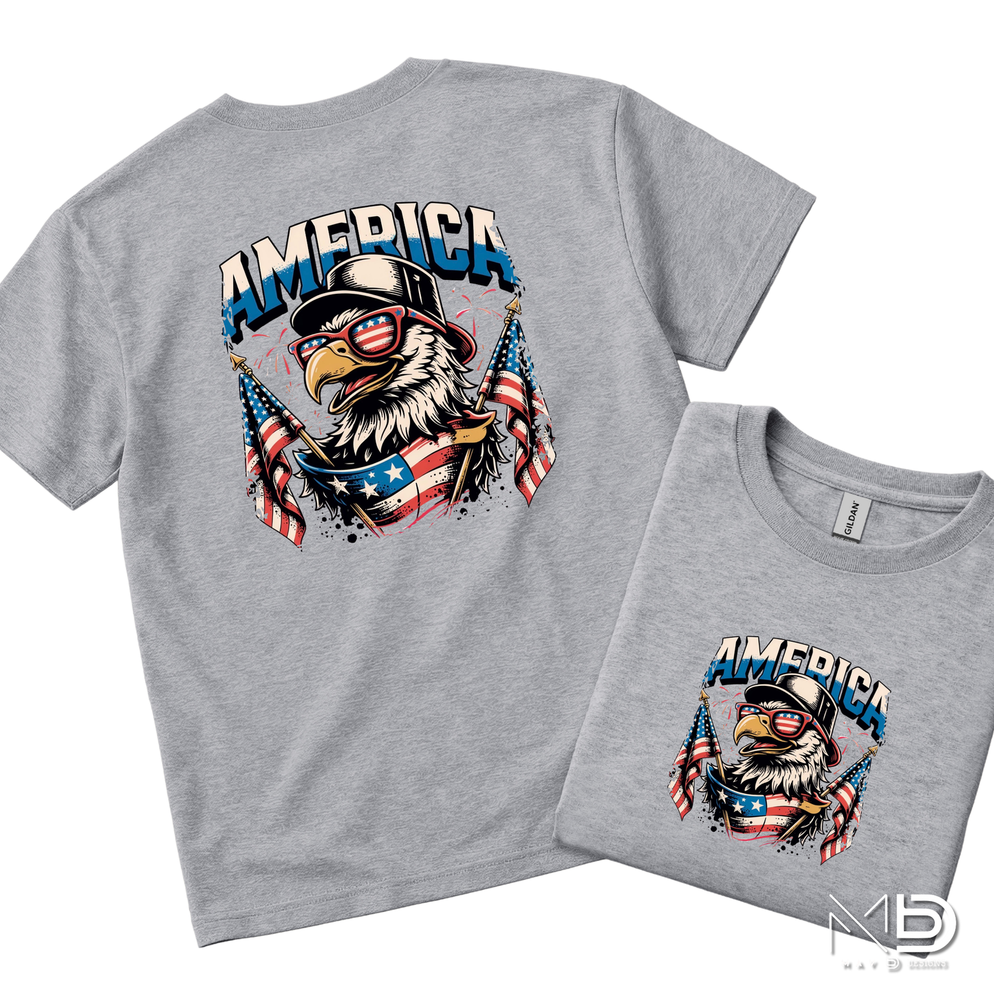 America Eagle Shirt | Patriotic Bald Eagle Fourth of July Graphic Tee