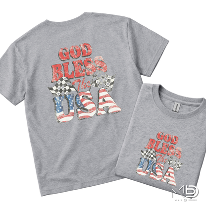 God Bless the USA Shirt | Patriotic American Flag Graphic Tee