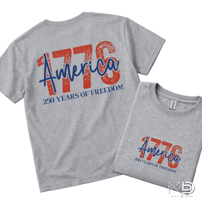 America 1776 | 250 Years of Freedom Patriotic Graphic Tee