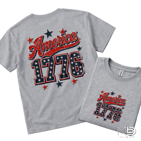 America 1776 Shirt | Vintage Patriotic USA Graphic Tee