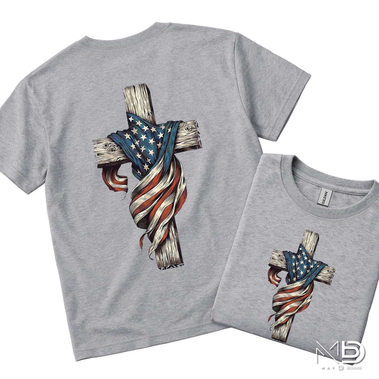 Patriotic Cross Shirt | Faith & Freedom USA Graphic Tee