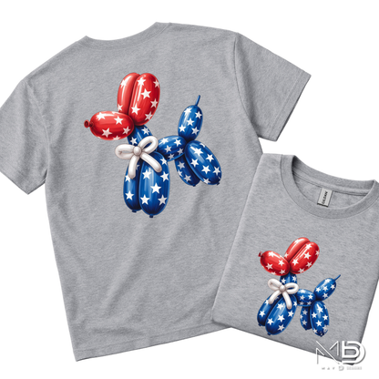 Patriotic Balloon Dog Shirt | Red White & Blue Fourth of July Tee