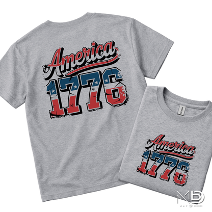 America 1776 Shirt | Vintage Patriotic Fourth of July Graphic Tee