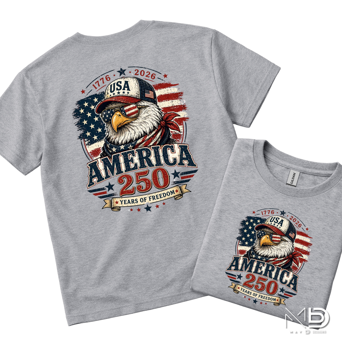 America 250 Shirt | Patriotic Eagle 1776-2026 USA Graphic Tee