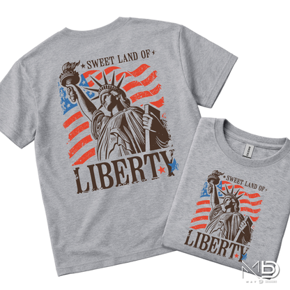 Sweet Land of Liberty Shirt | Statue of Liberty Patriotic Tee | Americana Fourth of July Shirt | USA Freedom Graphic T-Shirt