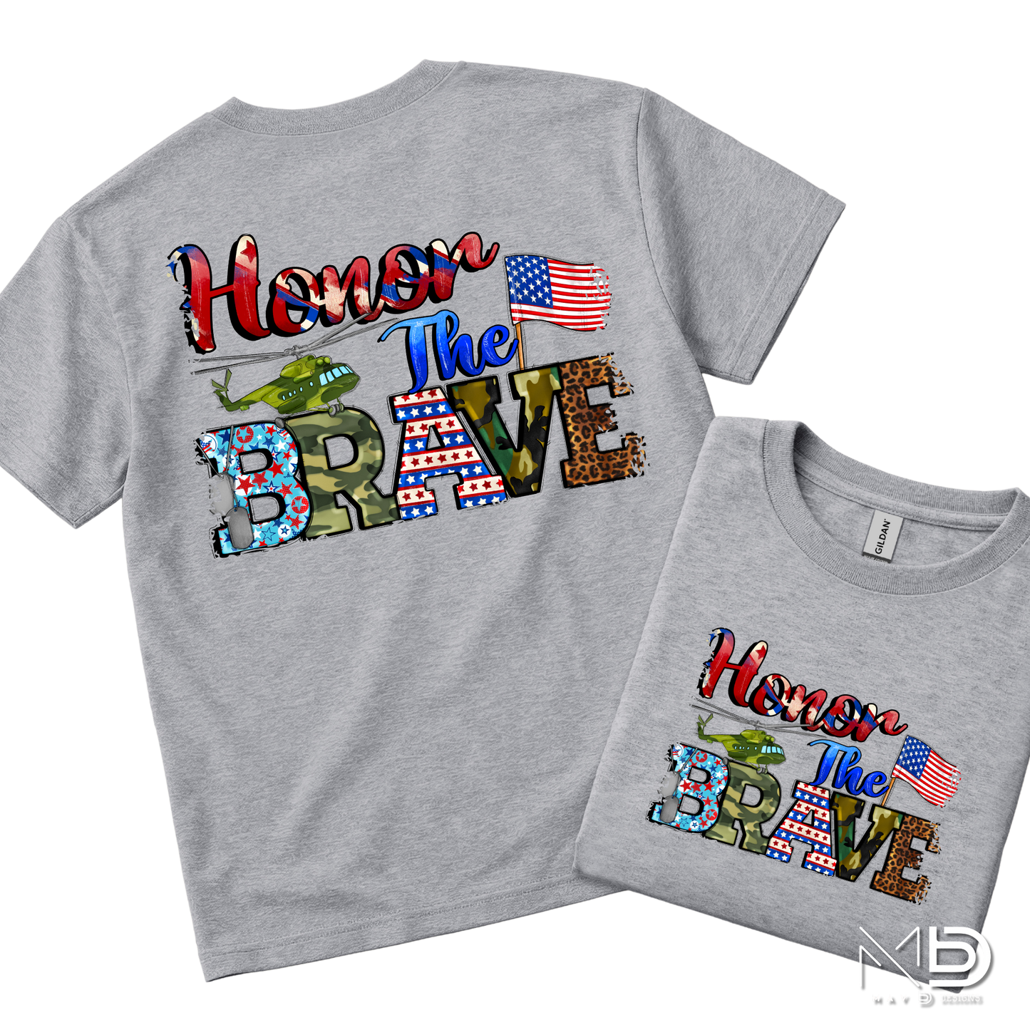 Honor The Brave Patriotic Military Shirt | Veteran Appreciation Tee | American Flag Support Our Troops T-Shirt