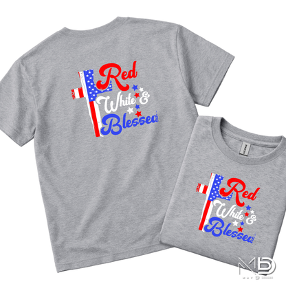 Red, White & Blessed Patriotic Cross Shirt