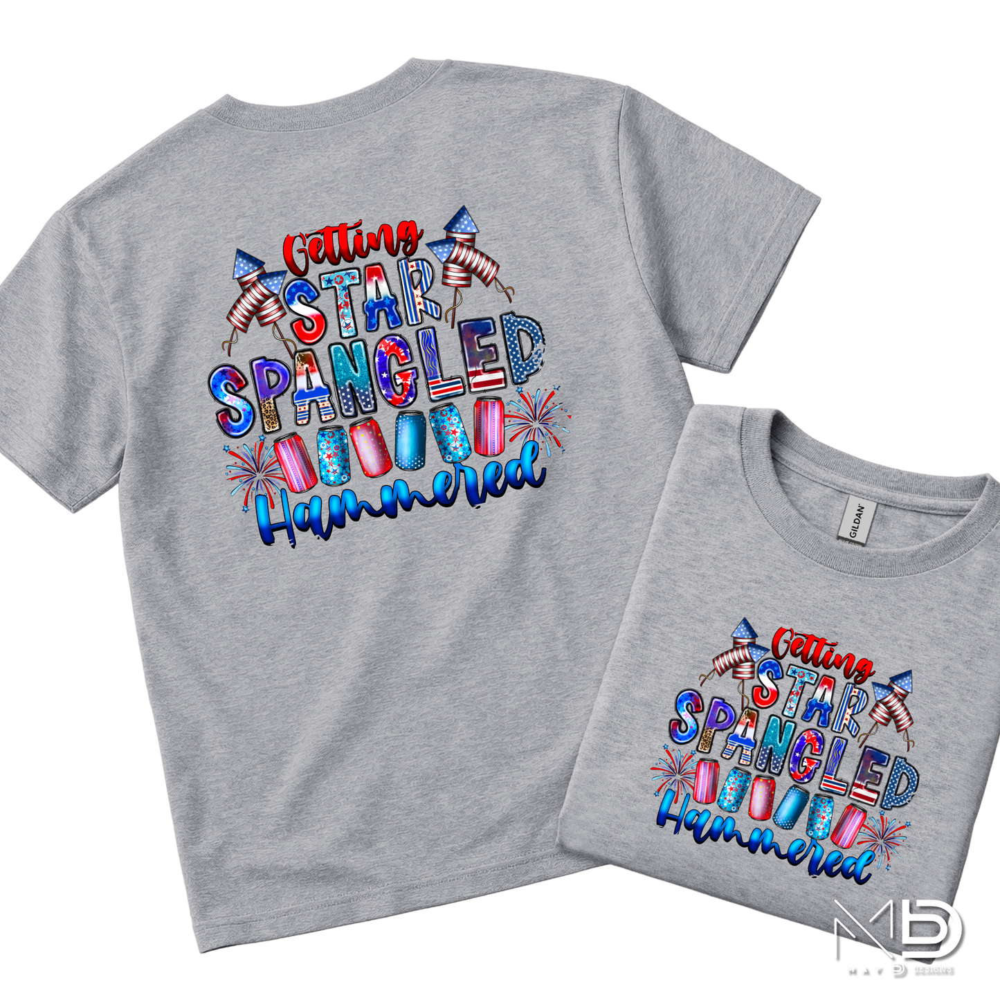 Getting Star Spangled Hammered Funny 4th of July Shirt | Patriotic Drinking Tee