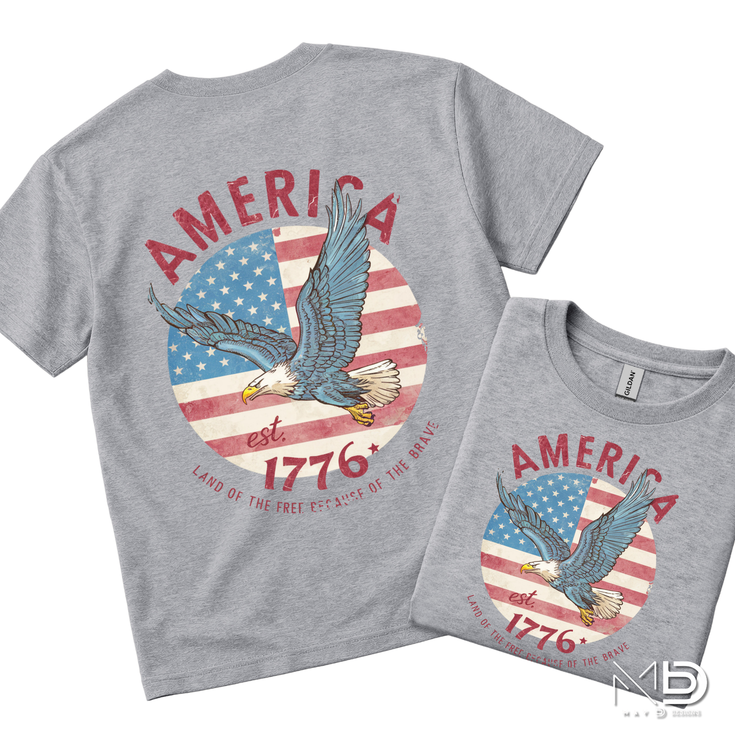 America Est. 1776 Bald Eagle Patriotic Shirt | Vintage USA Flag Graphic Tee | Freedom & Liberty Independence Day T-Shirt