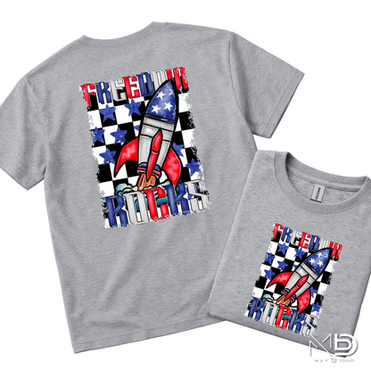 Freedom Rocks Rocket Launch Patriotic Tee