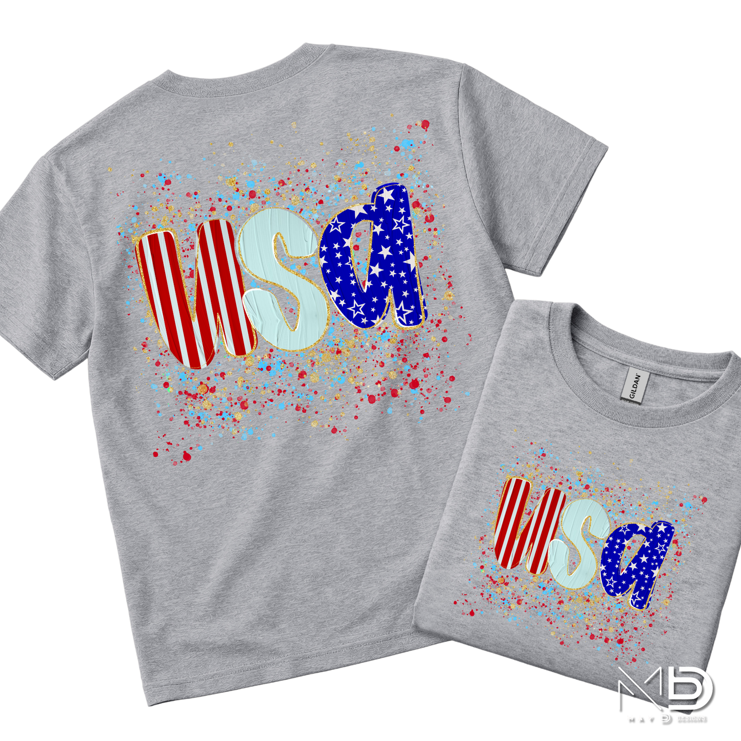 USA Patriotic Splash Shirt | Red White and Blue Americana Tee | Fourth of July Graphic T-Shirt | USA Independence Day Shirt