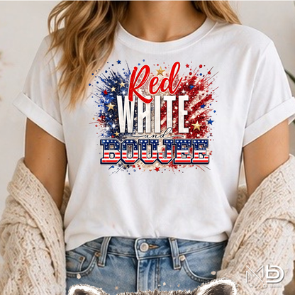 Red White and Boujee Shirt, Patriotic Fourth of July Tee, America Fireworks Shirt, USA Graphic Tee, July 4th Shirt