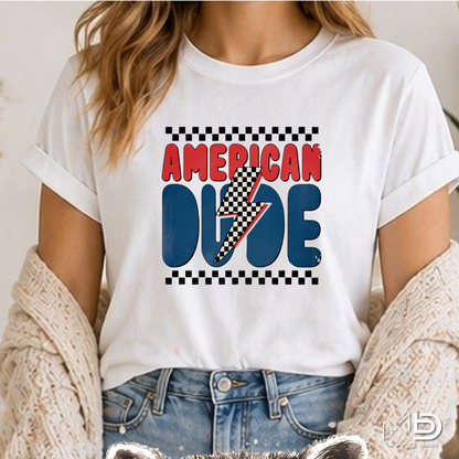 American Dude Patriotic Shirt | Retro Fourth of July Graphic Tee