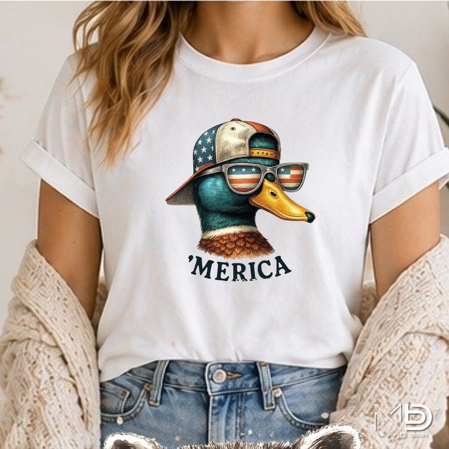 ’Merica Duck Patriotic Shirt | Funny Fourth of July Mallard Tee