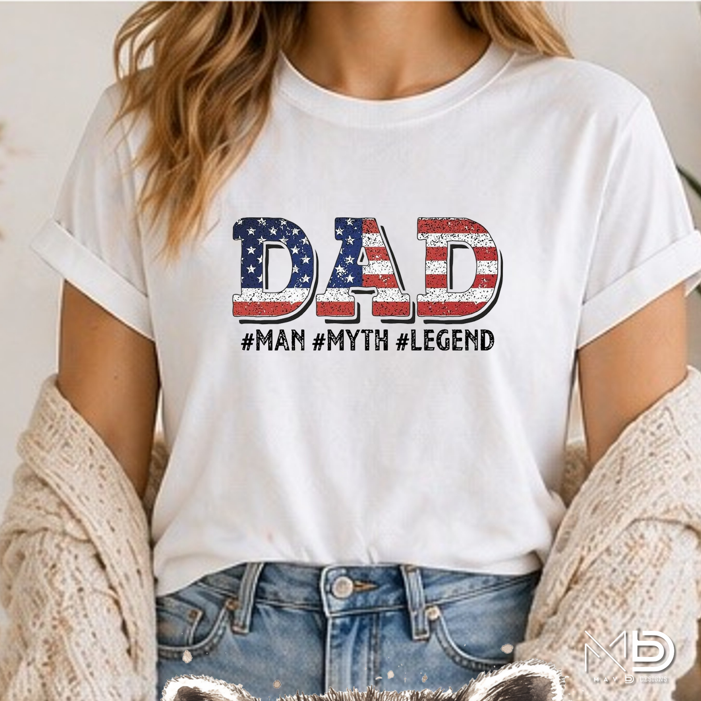 Dad Man Myth Legend Patriotic Shirt | American Flag Father’s Day Tee