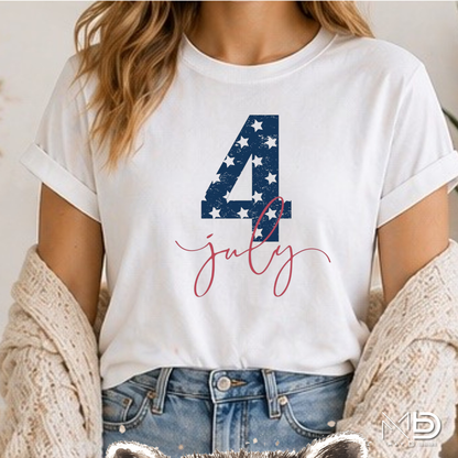 4th of July Shirt | Simple Patriotic Independence Day Graphic Tee