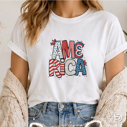 America Patriotic Shirt | Red White Blue USA Graphic Tee