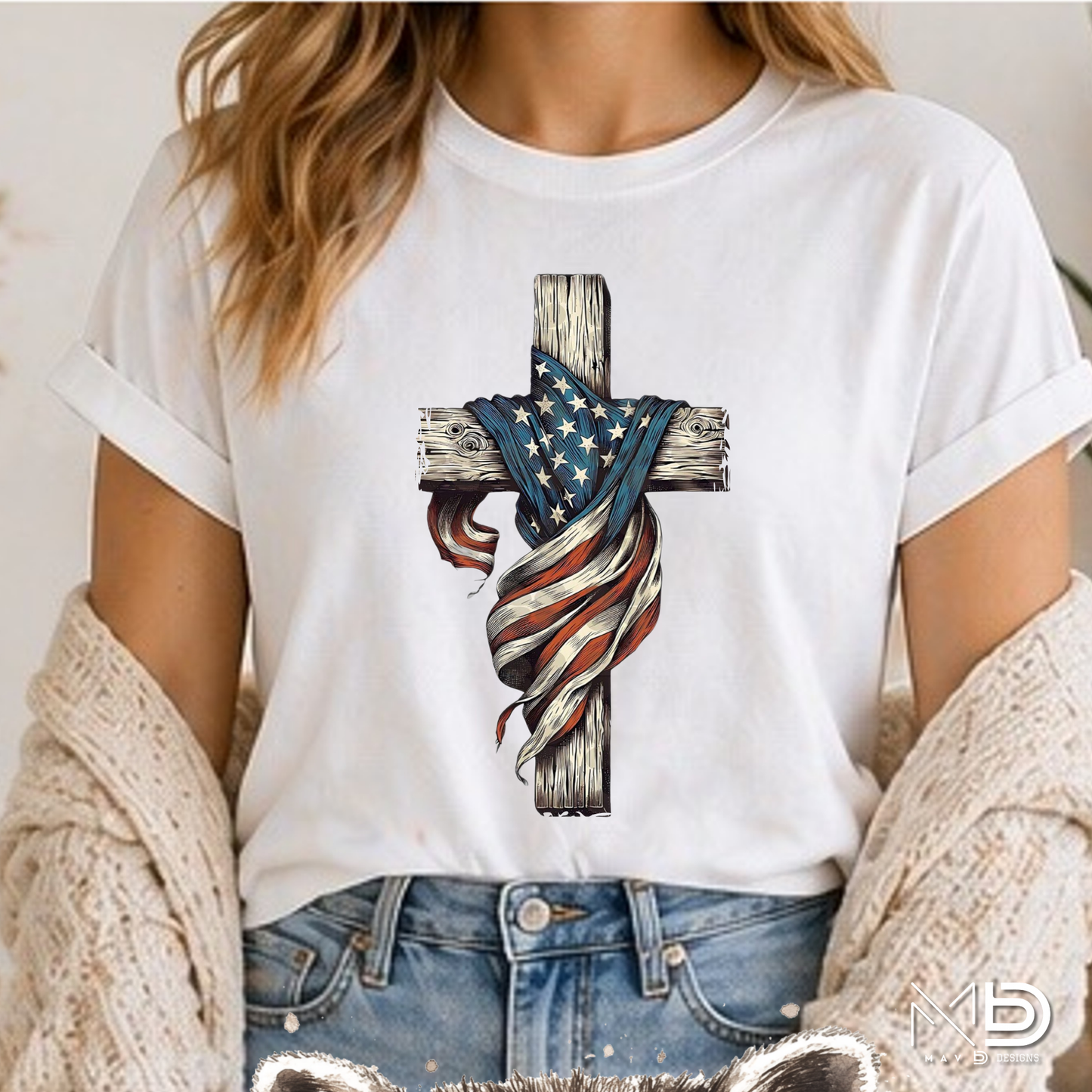 Patriotic Cross Shirt | Faith & Freedom USA Graphic Tee
