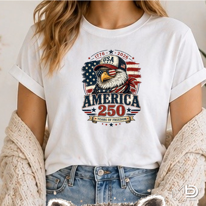 America 250 Shirt | Patriotic Eagle 1776-2026 USA Graphic Tee