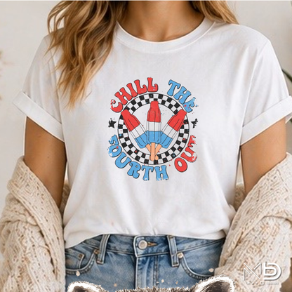 Chill The Fourth Out Shirt | Patriotic Popsicle Fourth of July Graphic Tee
