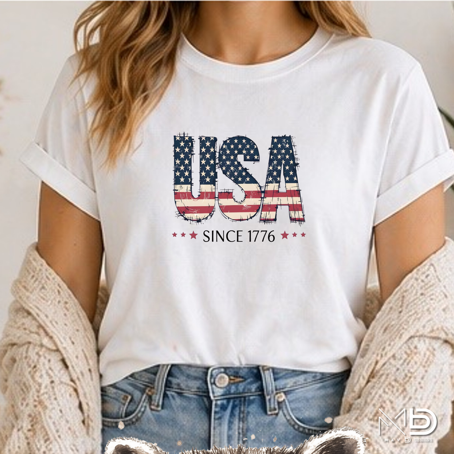 USA Since 1776 Shirt | Vintage American Flag Patriotic Graphic Tee