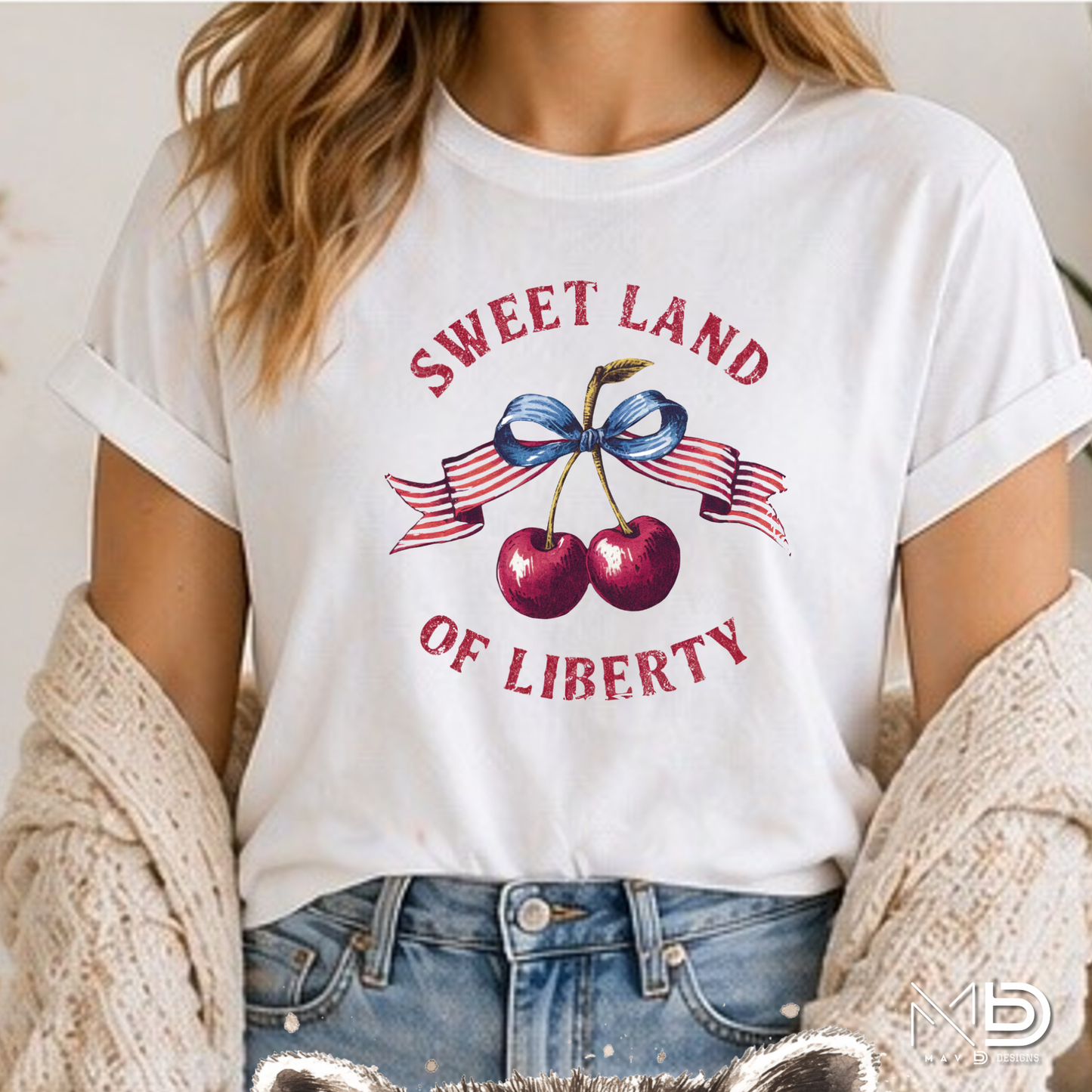 Sweet Land of Liberty Patriotic Cherry Shirt