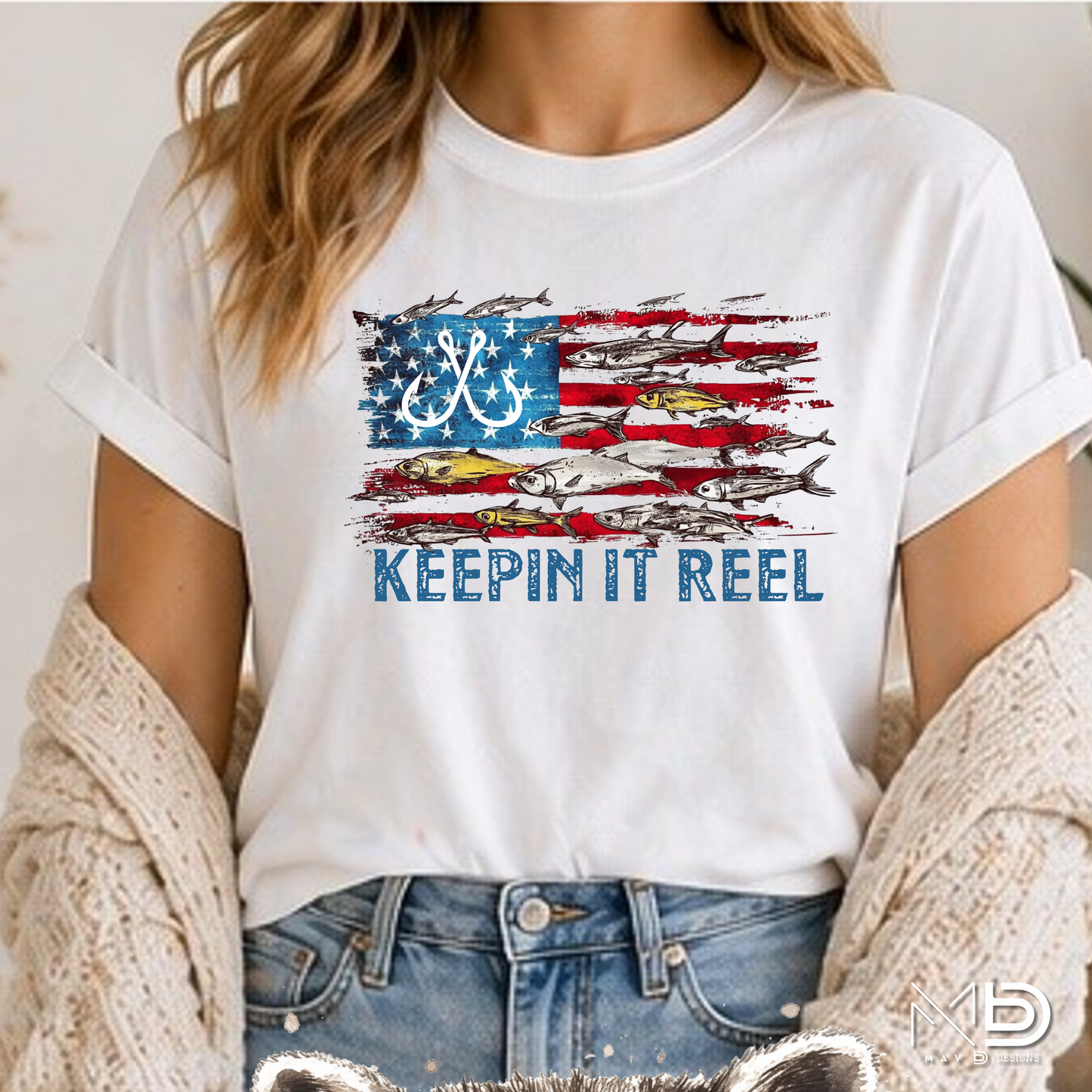 Keepin’ It Reel Patriotic Fishing Shirt | American Flag Angler Tee