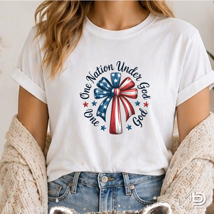 One Nation Under God Shirt | Christian Patriotic USA Graphic Tee