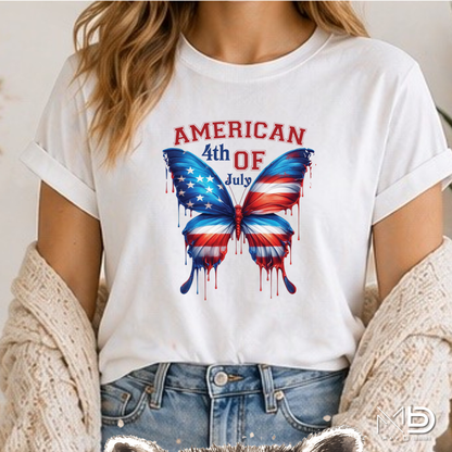 American 4th of July Butterfly Shirt | Patriotic Butterfly Graphic Tee