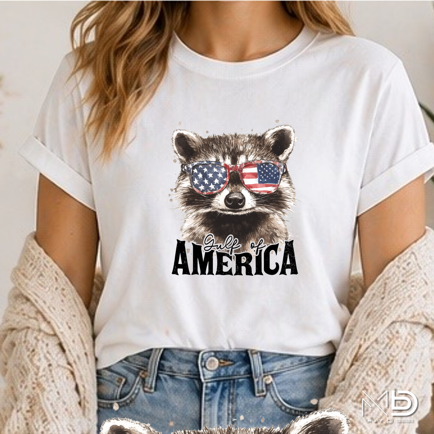 Gulf of America Raccoon Shirt | Patriotic Raccoon Graphic Tee | Funny Fourth of July USA T-Shirt